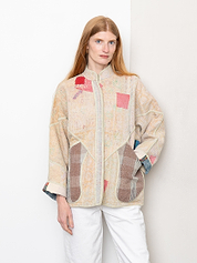 The Ladhiya Quilted Patchwork Kantha Jacket