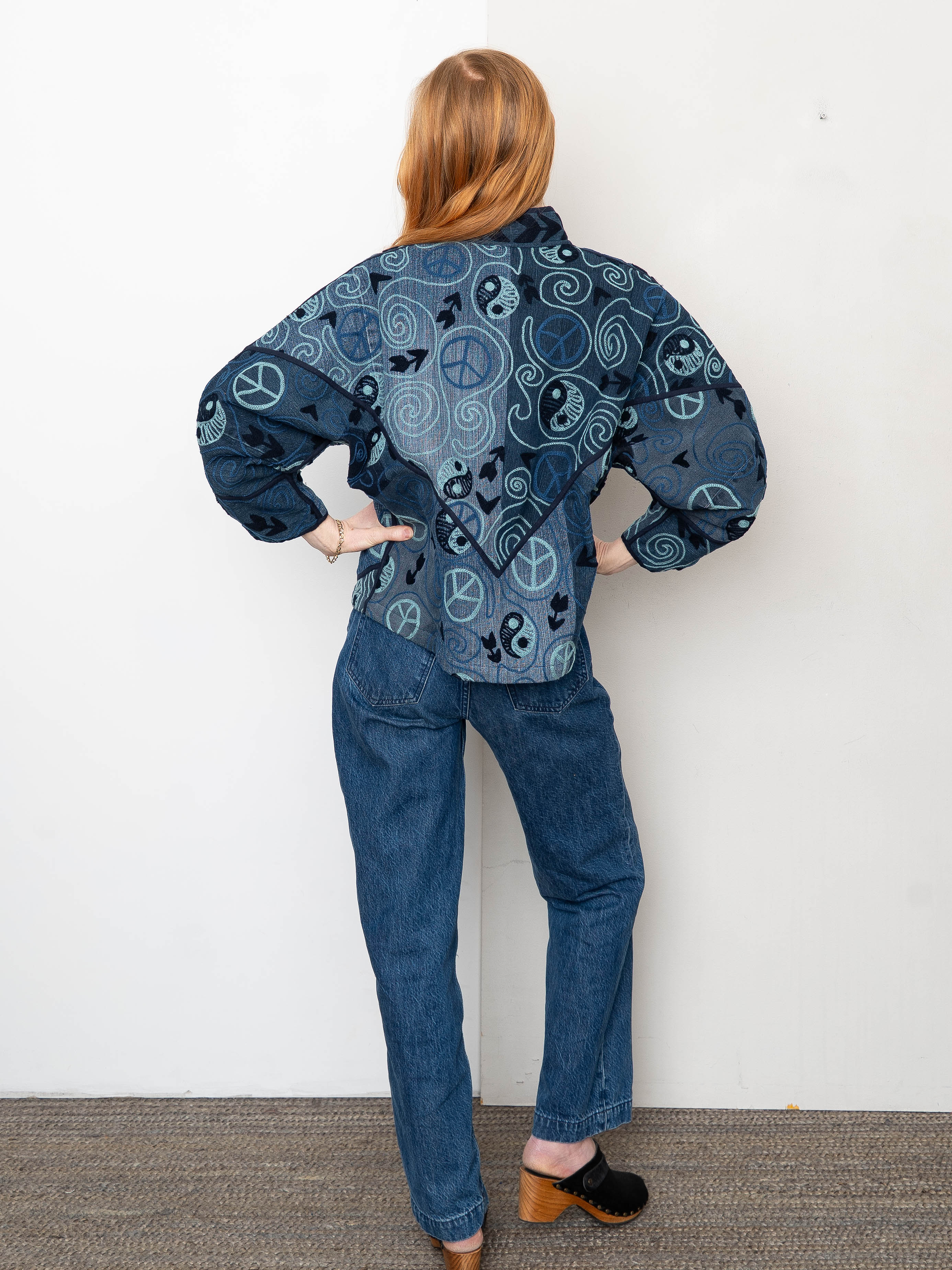 The Ladhiya Denim Suzani Jacket - Small