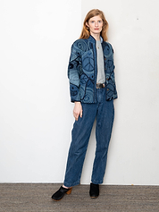 The Ladhiya Denim Suzani Jacket - Small