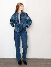 The Ladhiya Denim Suzani Jacket - Small