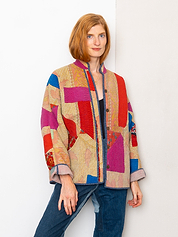 The Ladhiya Quilted Patchwork Kantha Jacket