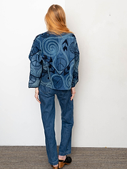 The Ladhiya Denim Suzani Jacket - Small