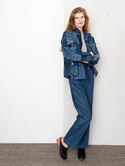 The Ladhiya Denim Suzani Jacket - Small