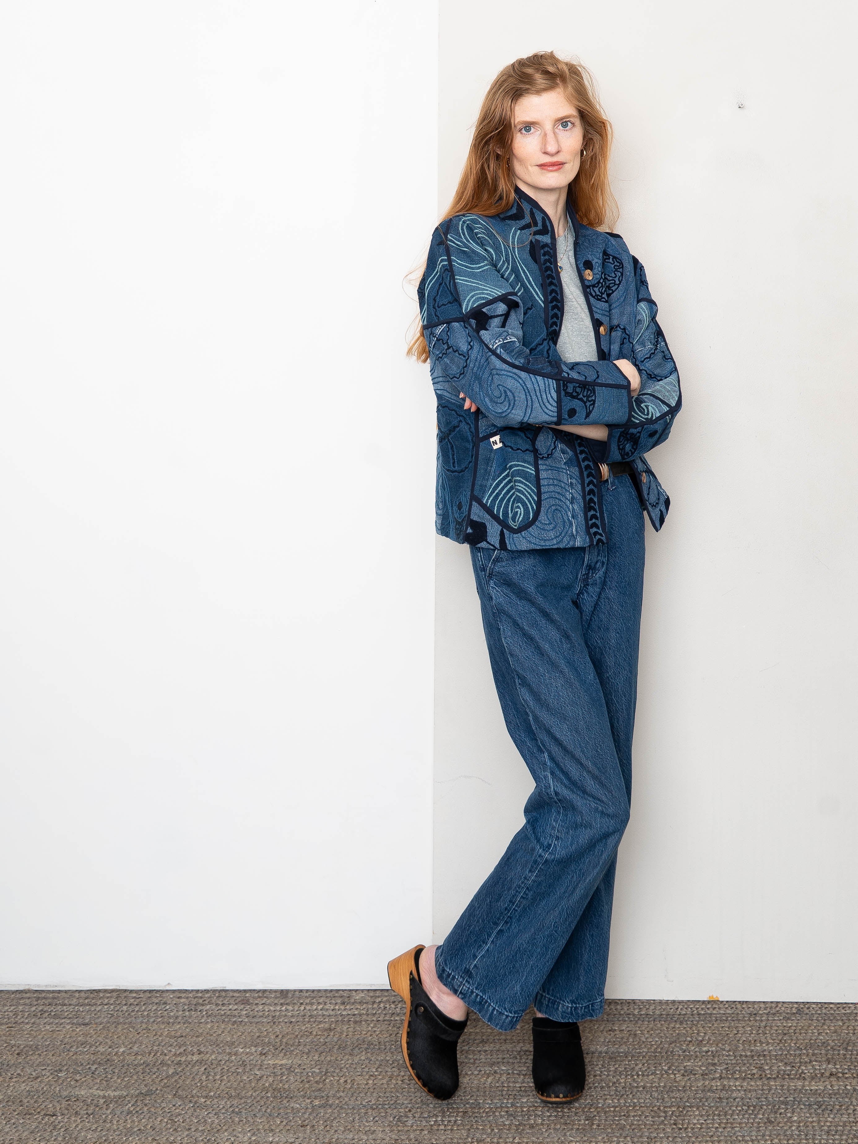 The Ladhiya Denim Suzani Jacket - Small