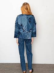 The Ladhiya Denim Suzani Jacket - Small