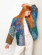 The Ladhiya Quilted Indigo Kantha Jacket