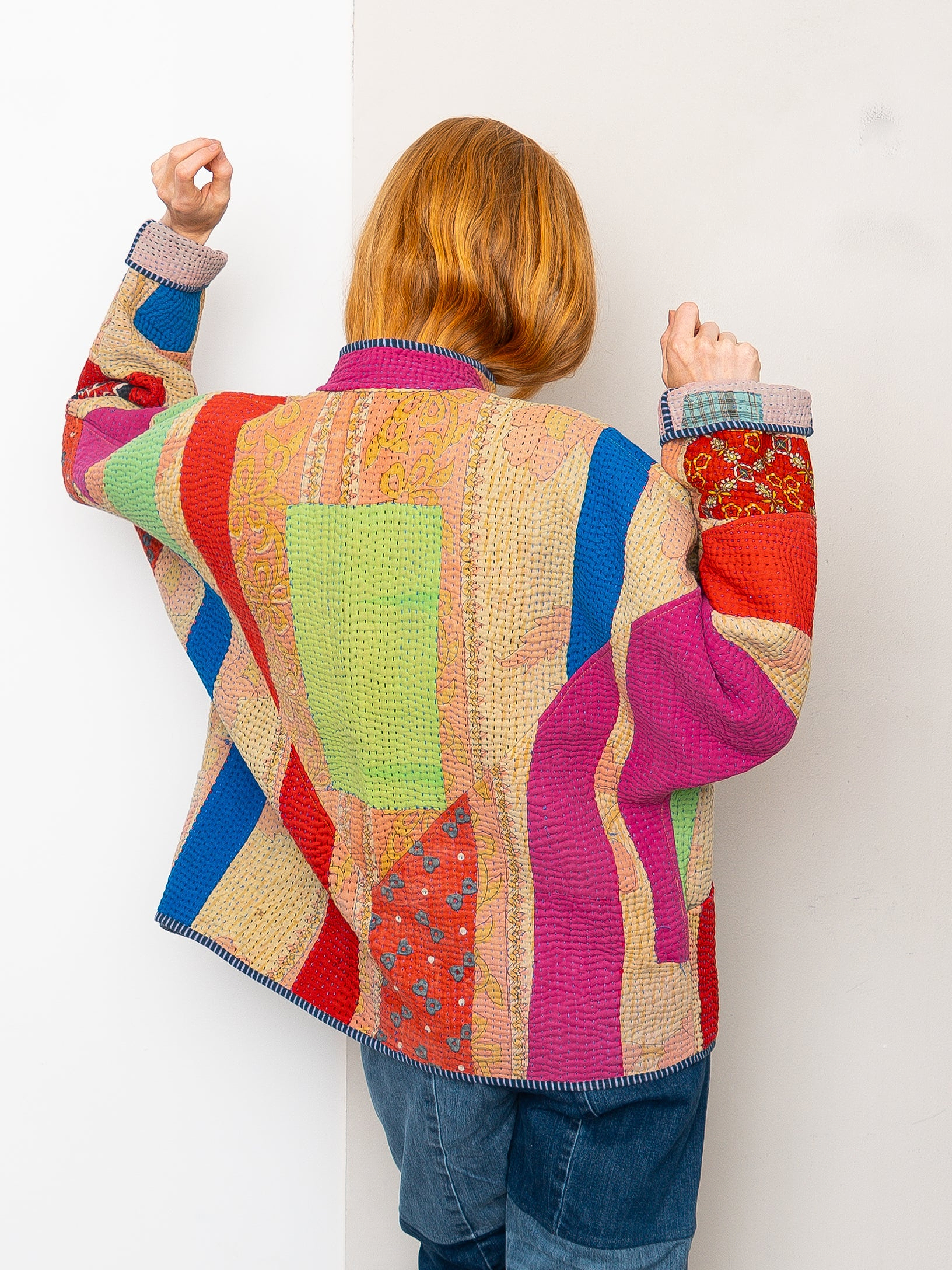 The Ladhiya Quilted Patchwork Kantha Jacket