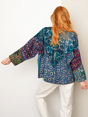 The Ladhiya Quilted Indigo Kantha Jacket