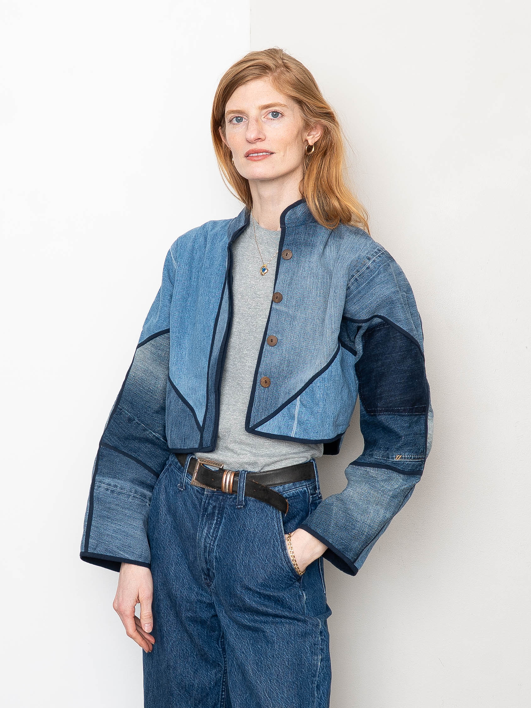The Kaira Cropped Denim Jacket - Medium