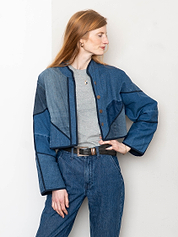 The Kaira Cropped Denim Jacket - Medium