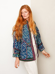 The Ladhiya Quilted Indigo Kantha Jacket