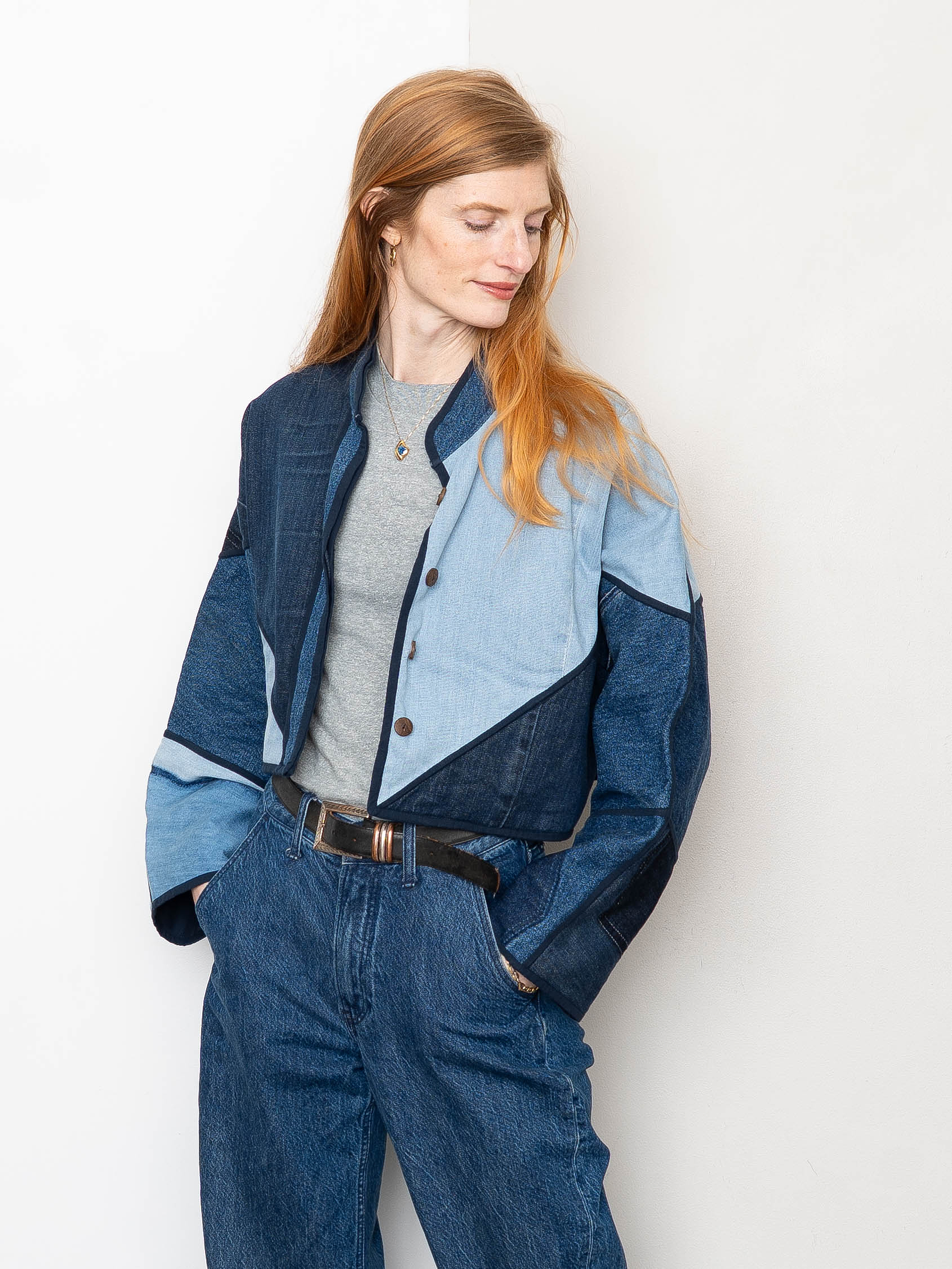 The Kaira Cropped Denim Jacket - Medium