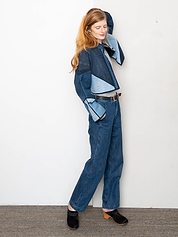 The Kaira Cropped Denim Jacket - Medium