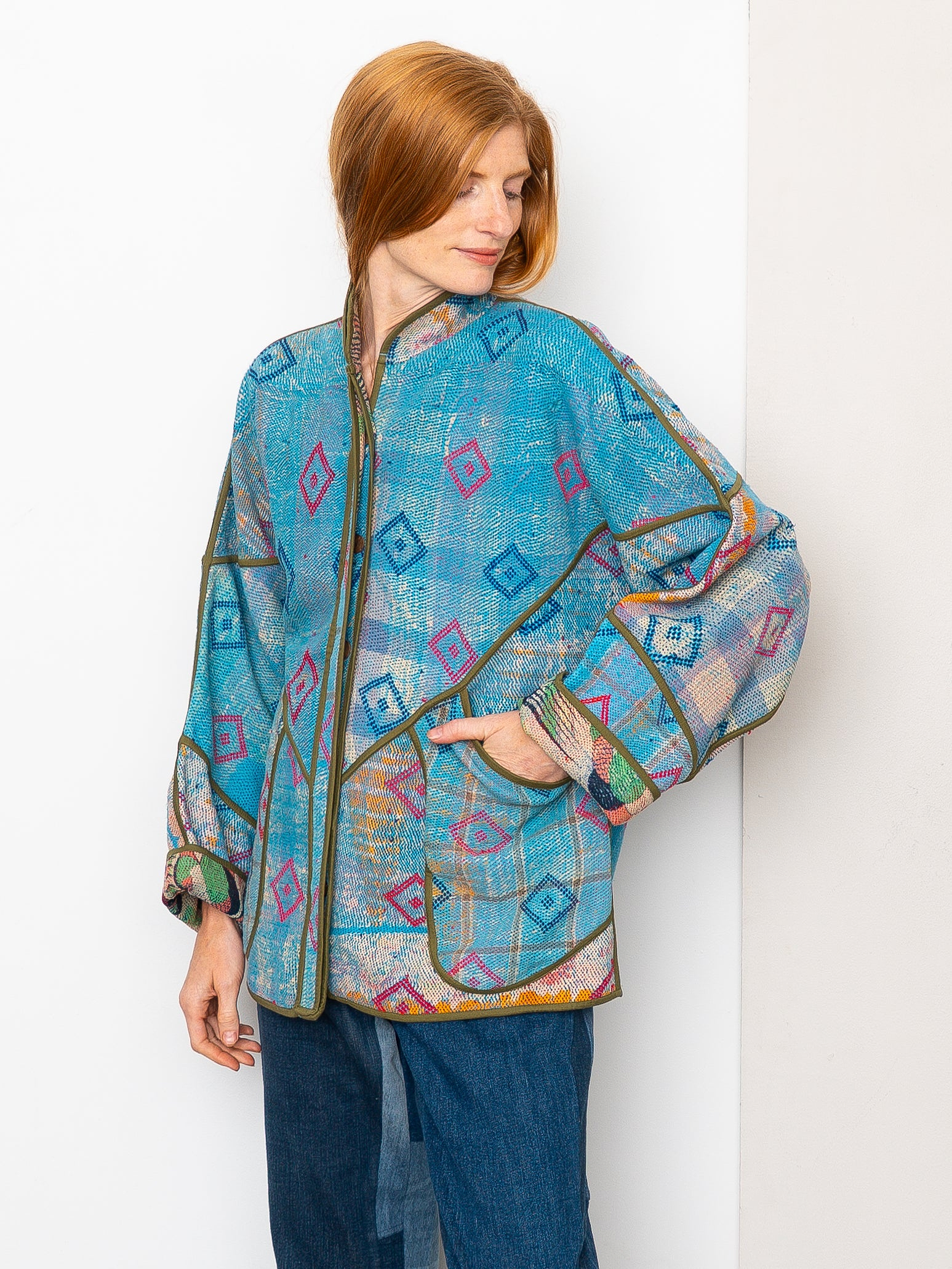 The Ladhiya Quilted Patchwork Kantha Jacket