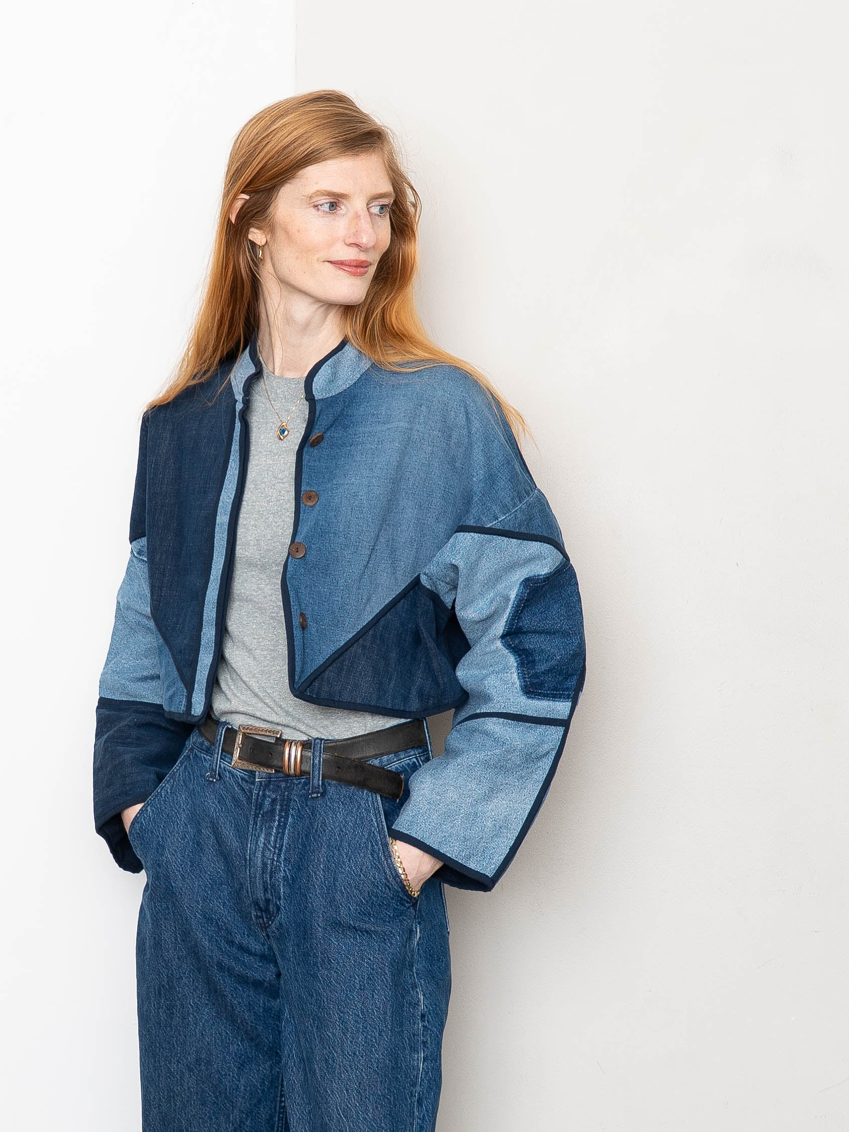 The Kaira Cropped Denim Jacket - Medium