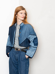 The Kaira Cropped Denim Jacket - Medium