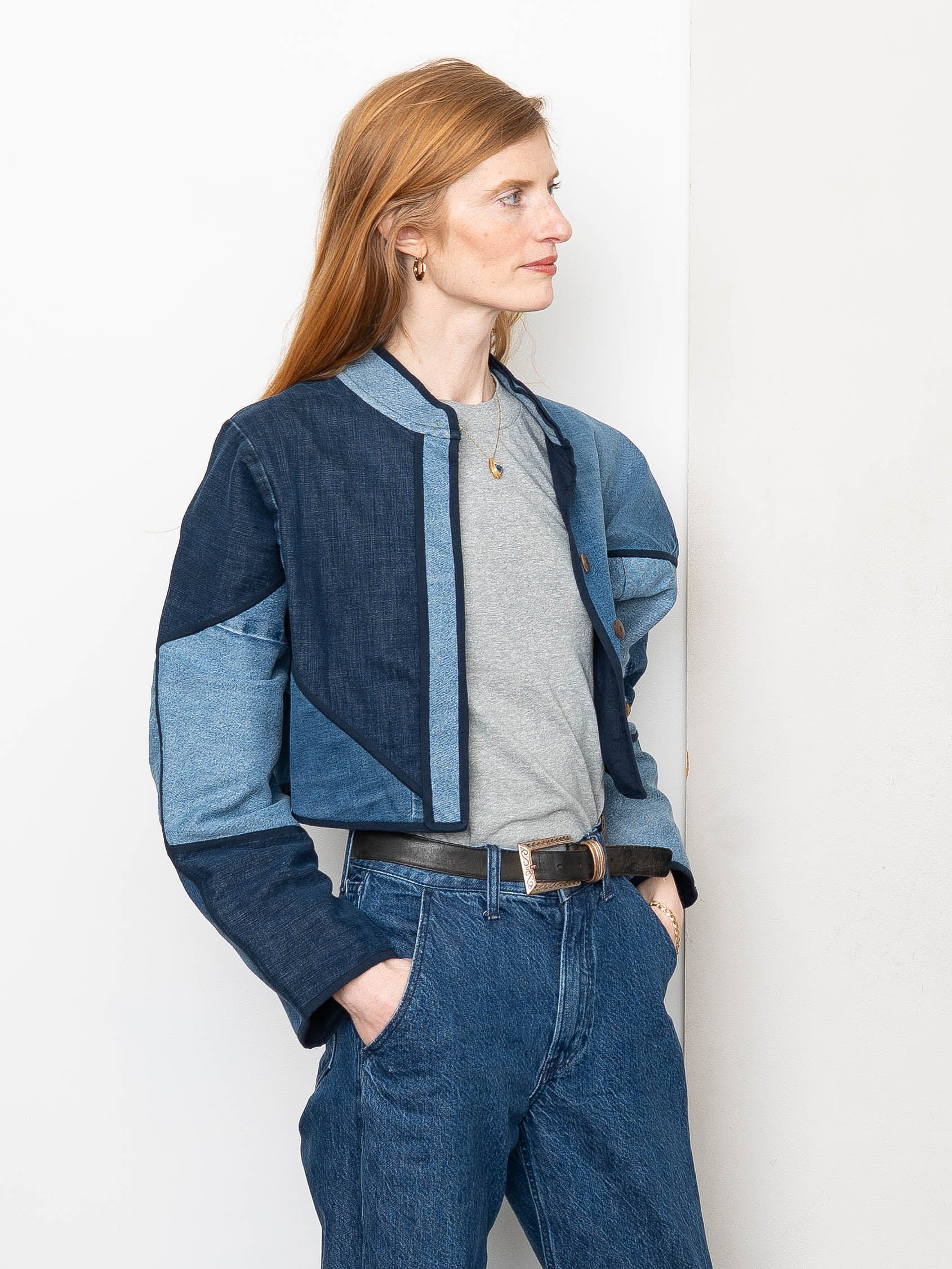 The Kaira Cropped Denim Jacket - Medium