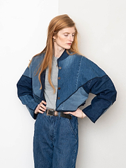 The Kaira Cropped Denim Jacket - Medium