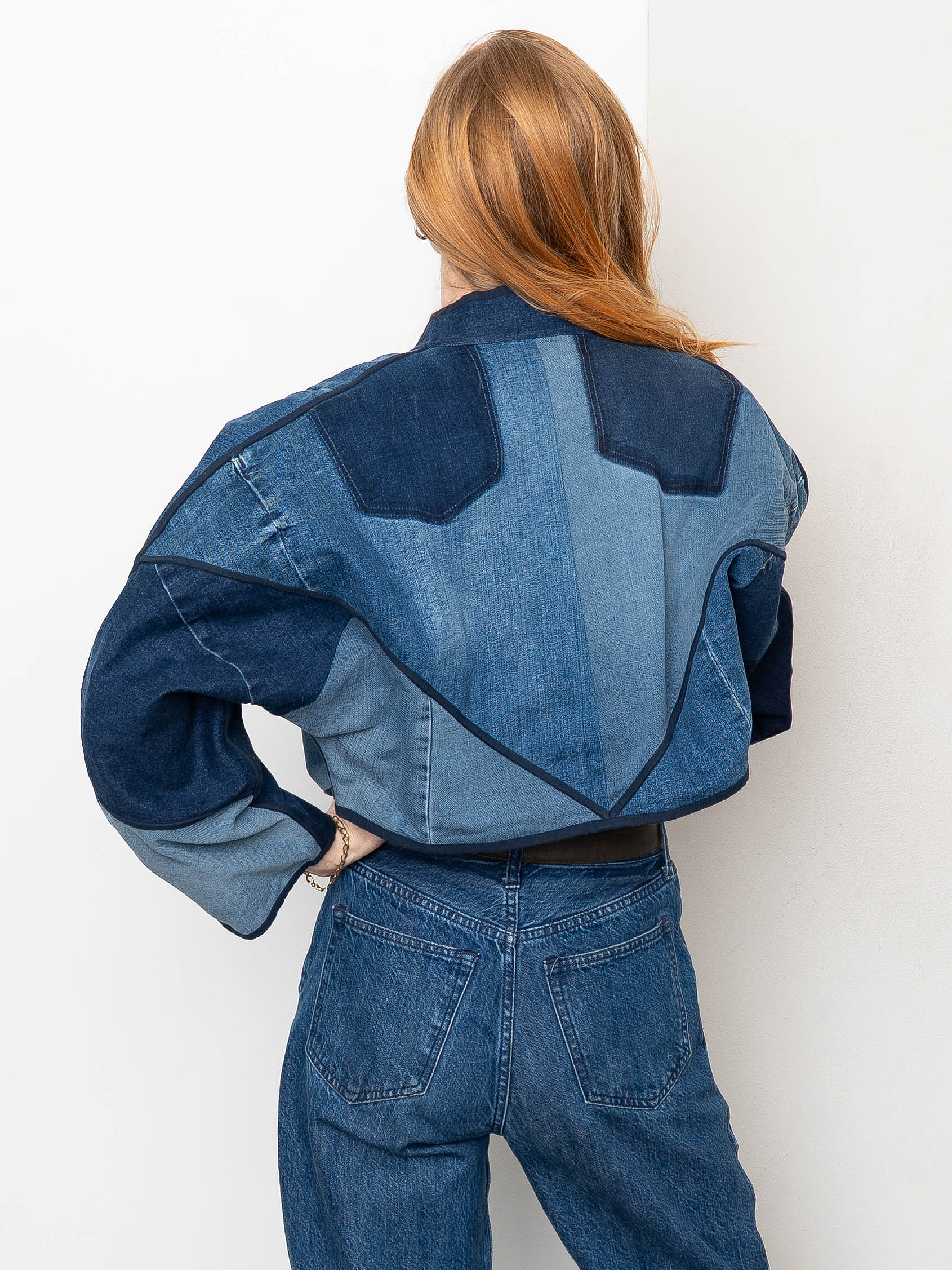 The Kaira Cropped Denim Jacket - Medium