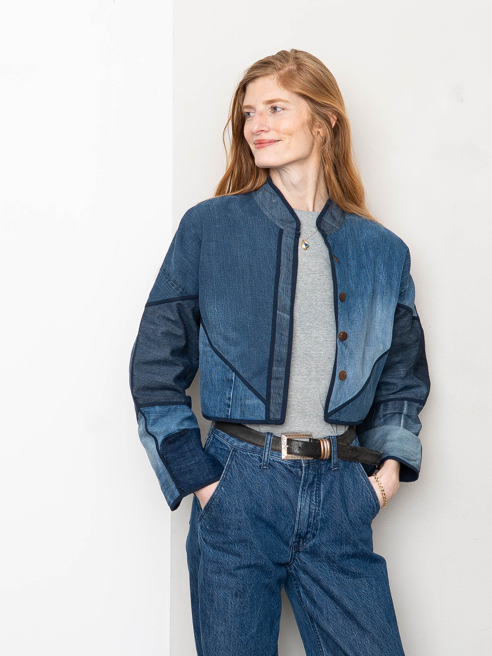 The Kaira Cropped Denim Jacket - Medium