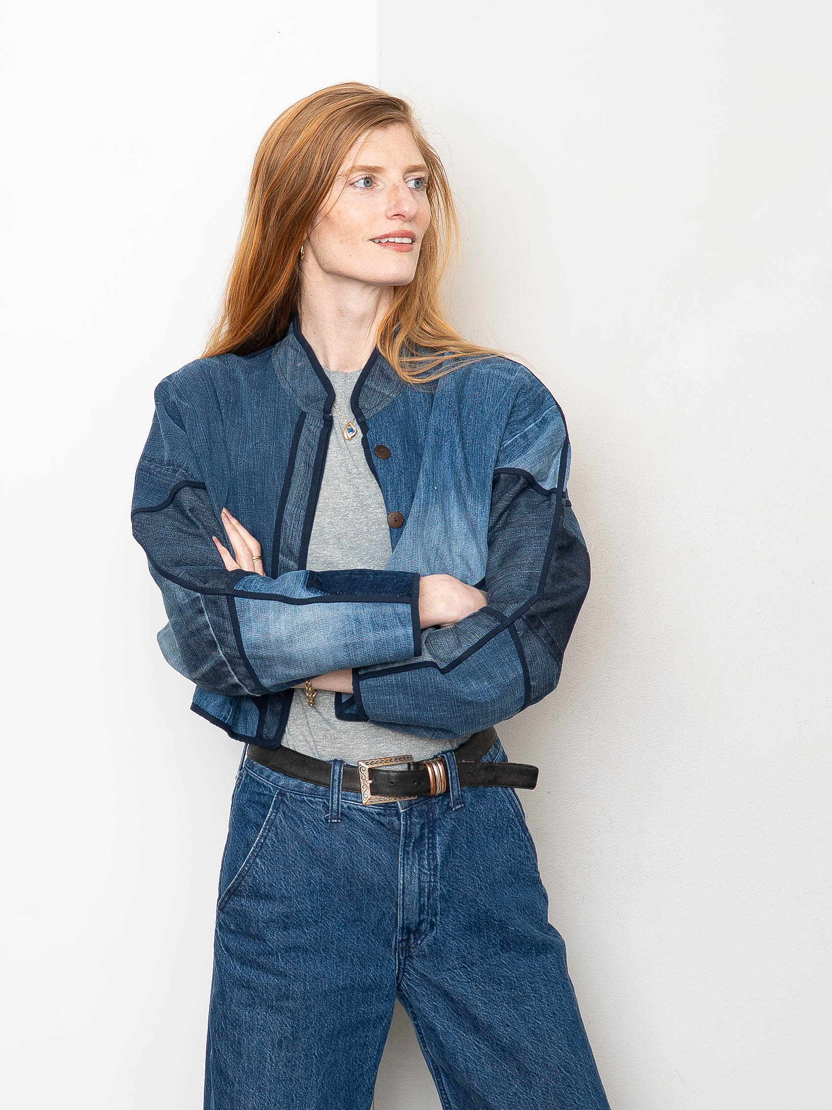 The Kaira Cropped Denim Jacket - Medium