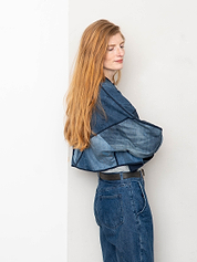 The Kaira Cropped Denim Jacket - Medium
