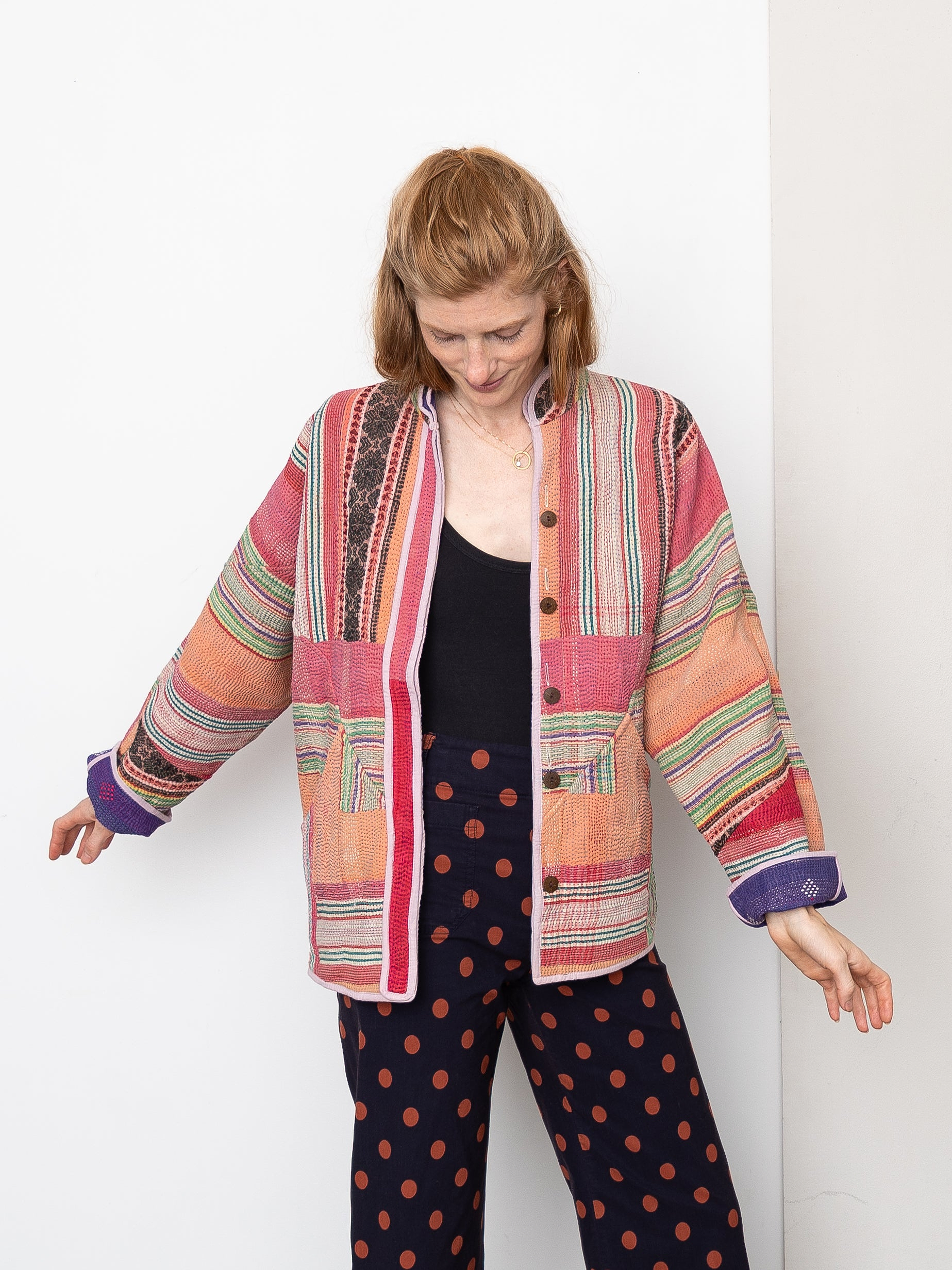 The Ladhiya Quilted Patchwork Kantha Jacket
