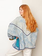The Ishani Quilted Indigo Kantha Jacket