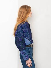 The Kaira Cropped Denim Suzani Jacket - Medium