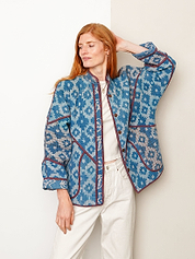 The Ladhiya Quilted Indigo Kantha Jacket