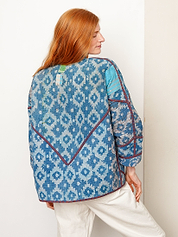 The Ladhiya Quilted Indigo Kantha Jacket