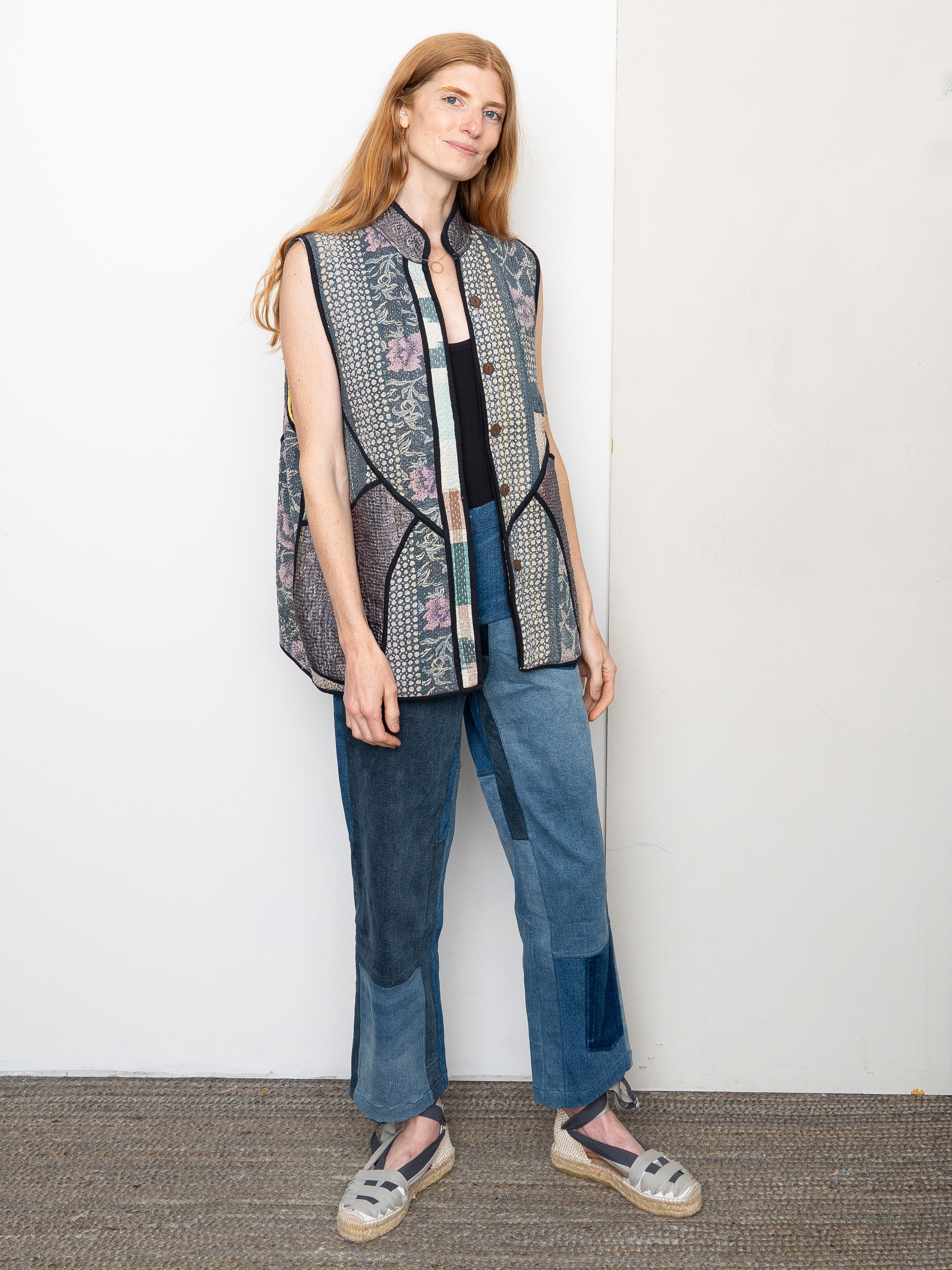 The Ladhiya Quilted Patchwork Kantha Vest