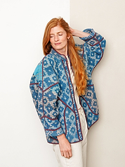 The Ladhiya Quilted Indigo Kantha Jacket