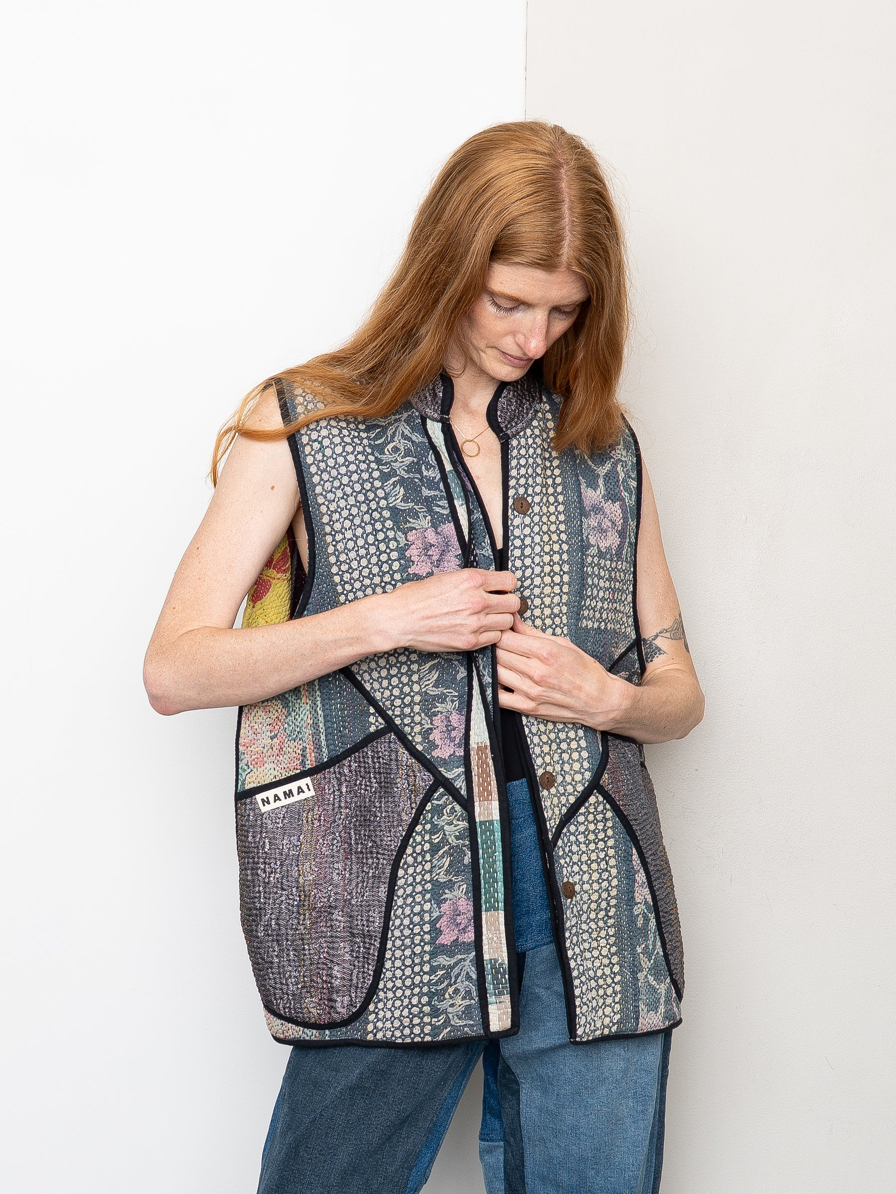 The Ladhiya Quilted Patchwork Kantha Vest