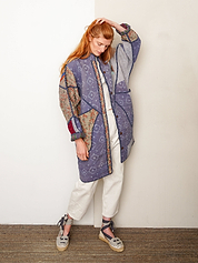 The Sai Quilted Indigo Kantha Coat