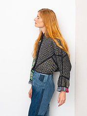 The Kaira Cropped Quilted Patchwork Kantha Jacket