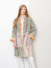 The Sai Quilted Patchwork Kantha Coat