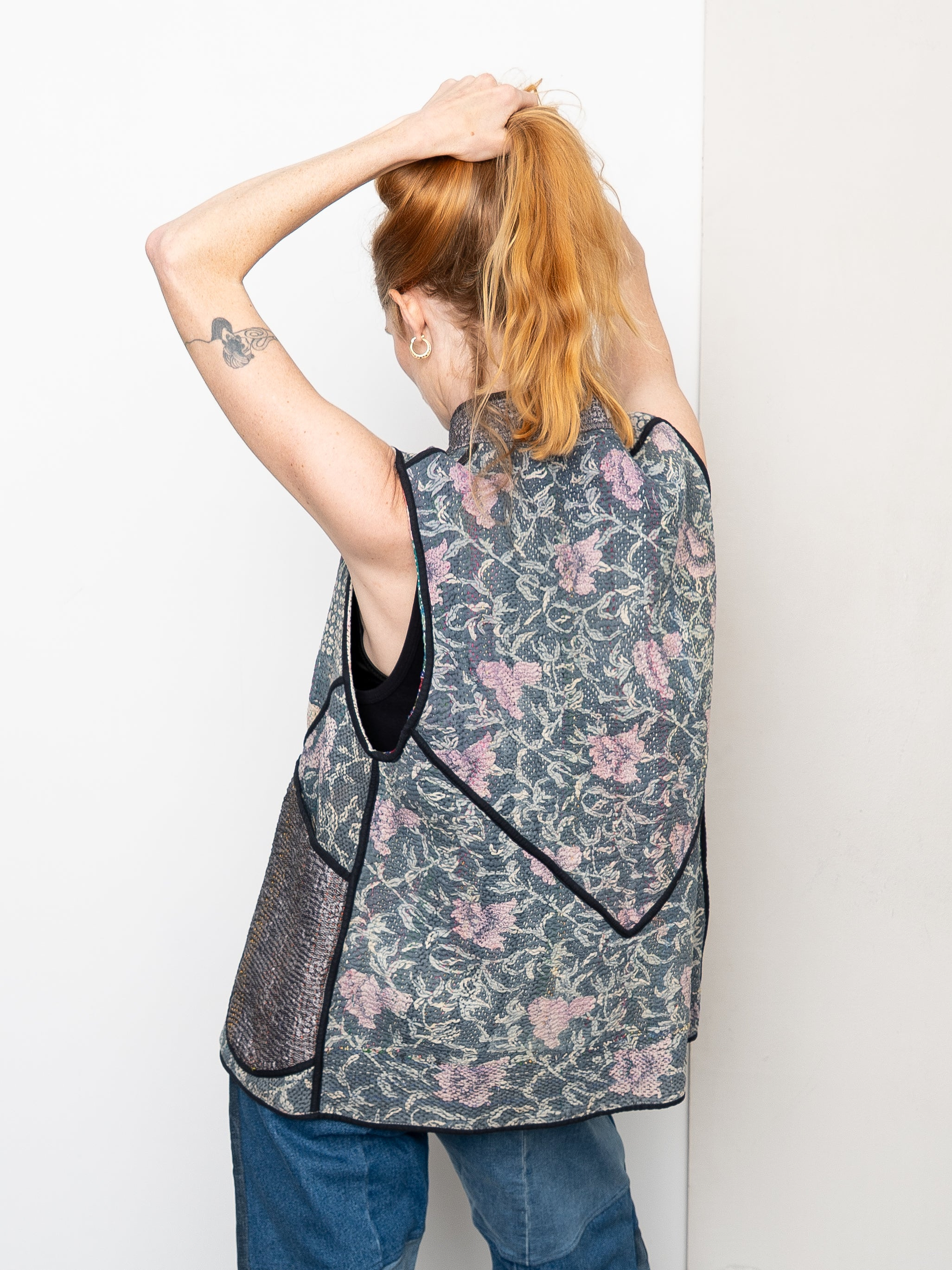 The Ladhiya Quilted Patchwork Kantha Vest