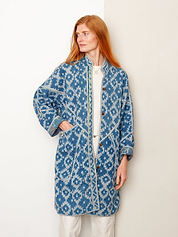 The Sai Quilted Indigo Kantha Coat