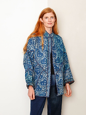 The Ishani Quilted Indigo Kantha Jacket