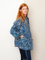 The Ishani Quilted Indigo Kantha Jacket