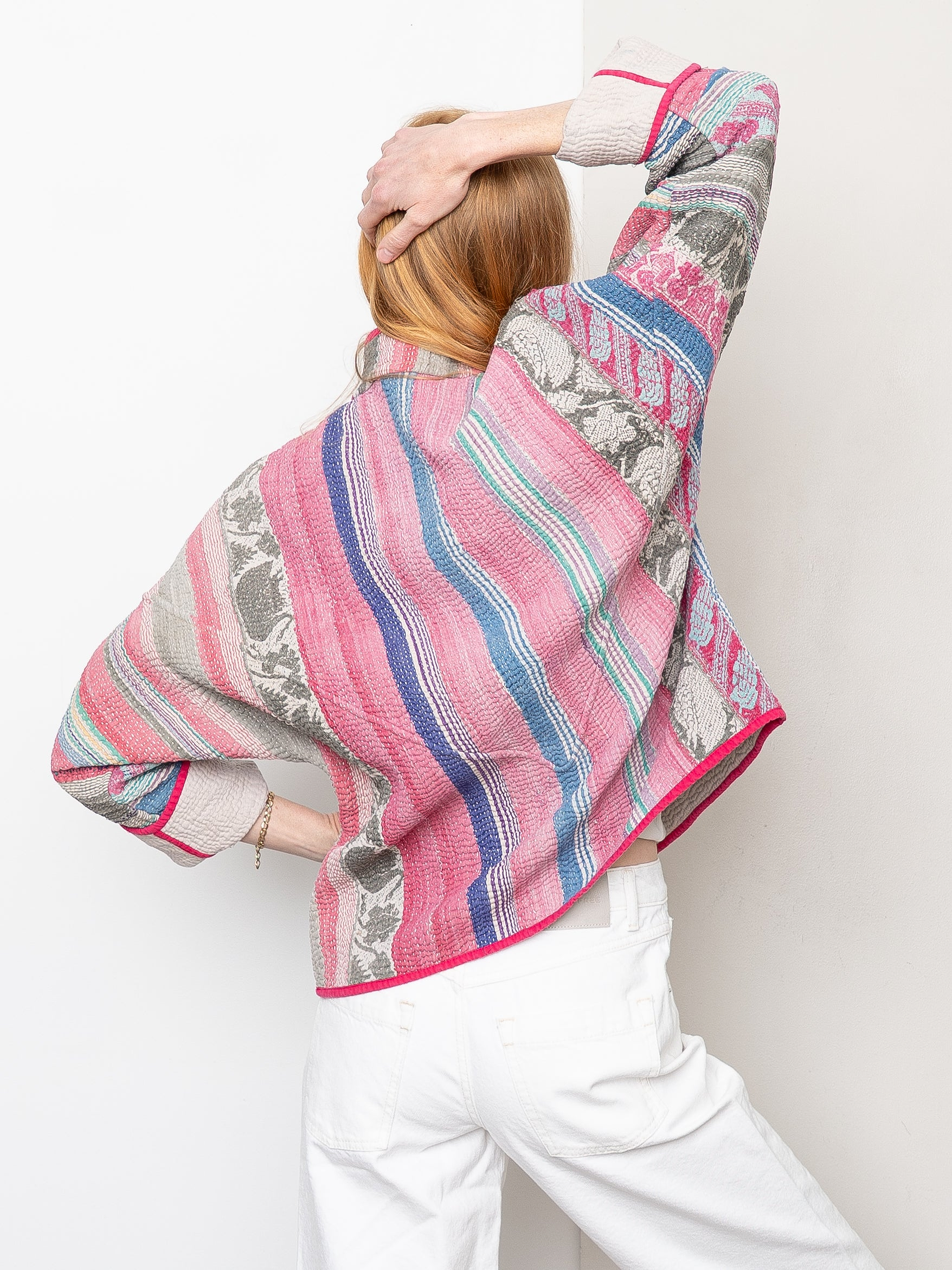 The Ladhiya Quilted Patchwork Kantha Jacket
