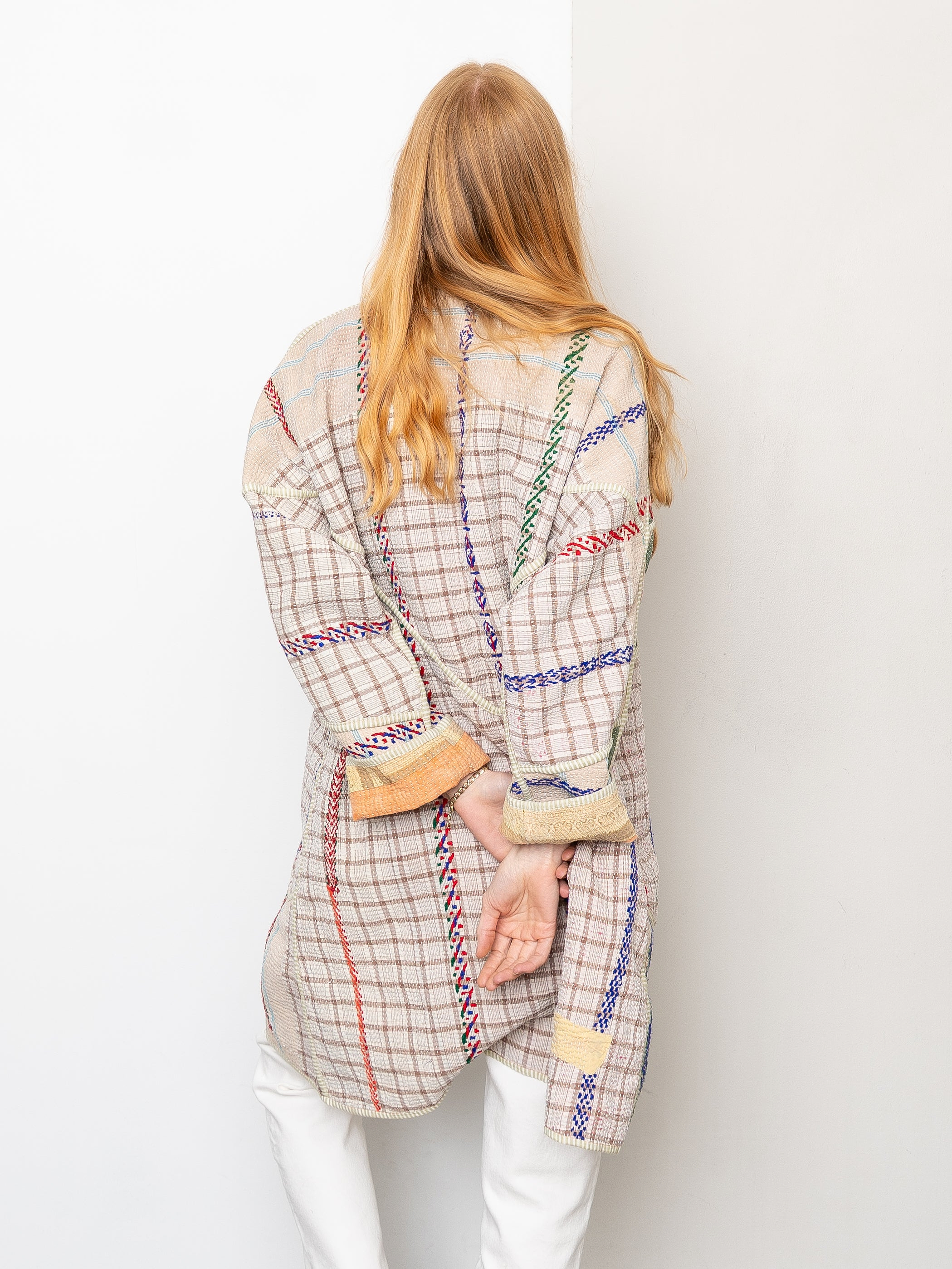 The Sai Quilted Patchwork Kantha Coat