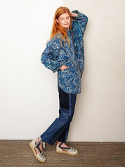 The Ishani Quilted Indigo Kantha Jacket