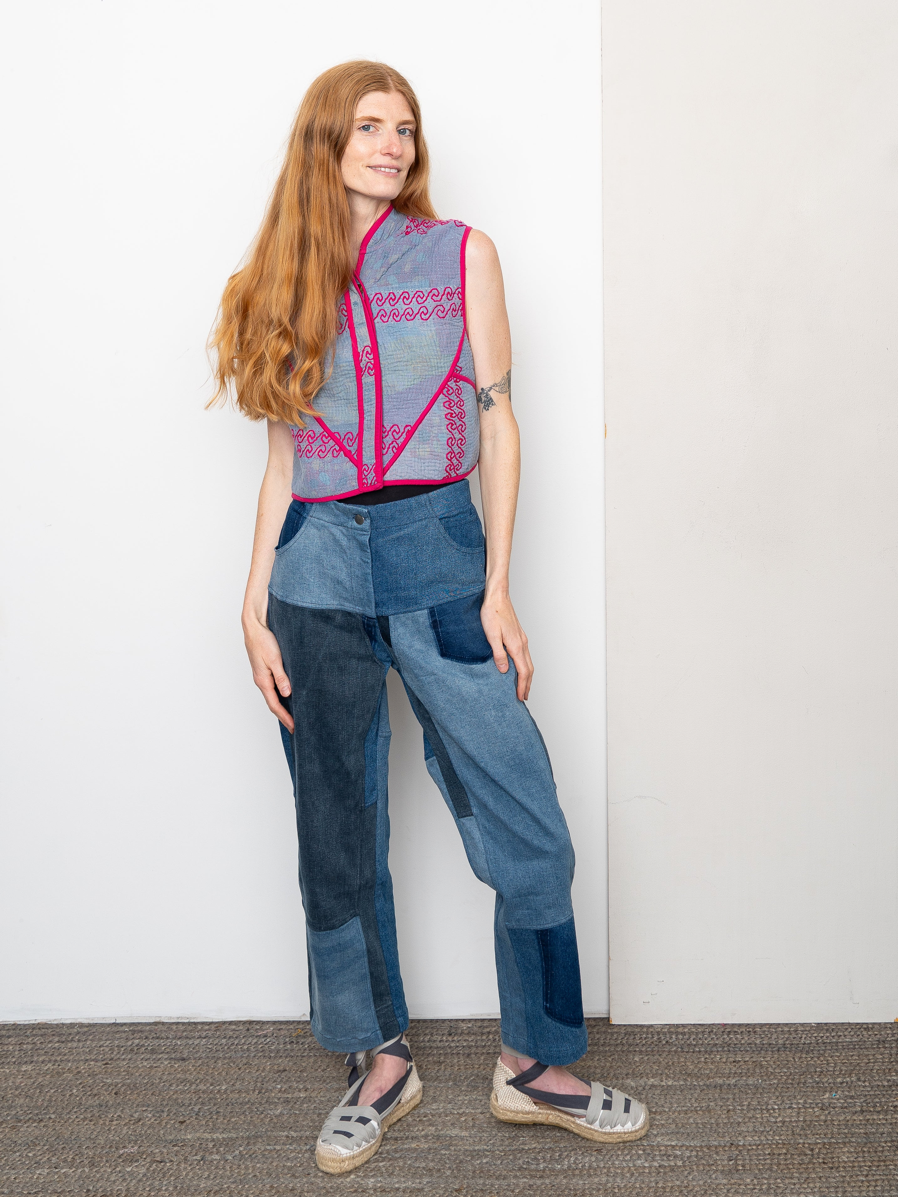 The Kaira Quilted Patchwork Kantha Vest