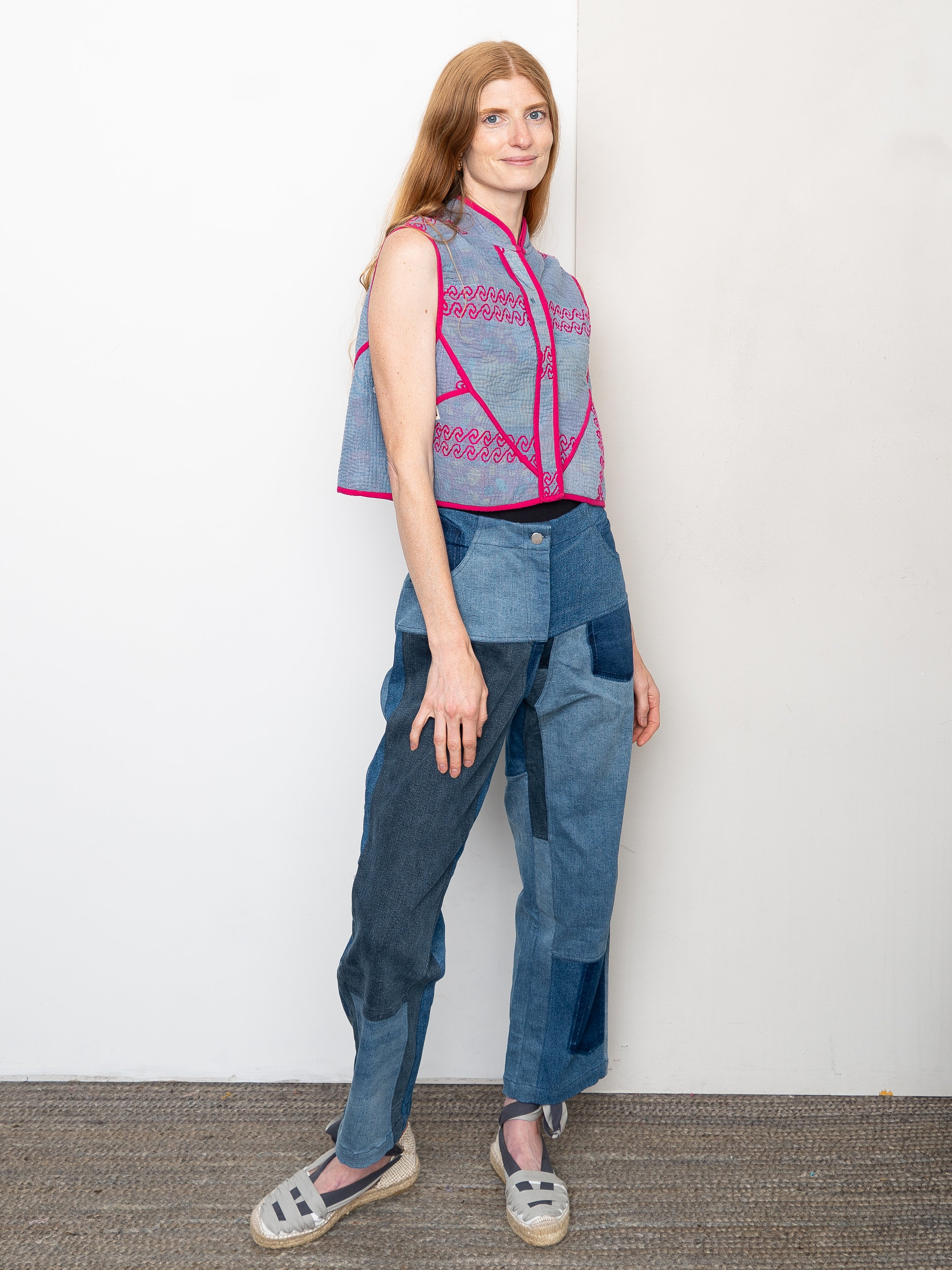 The Kaira Quilted Patchwork Kantha Vest