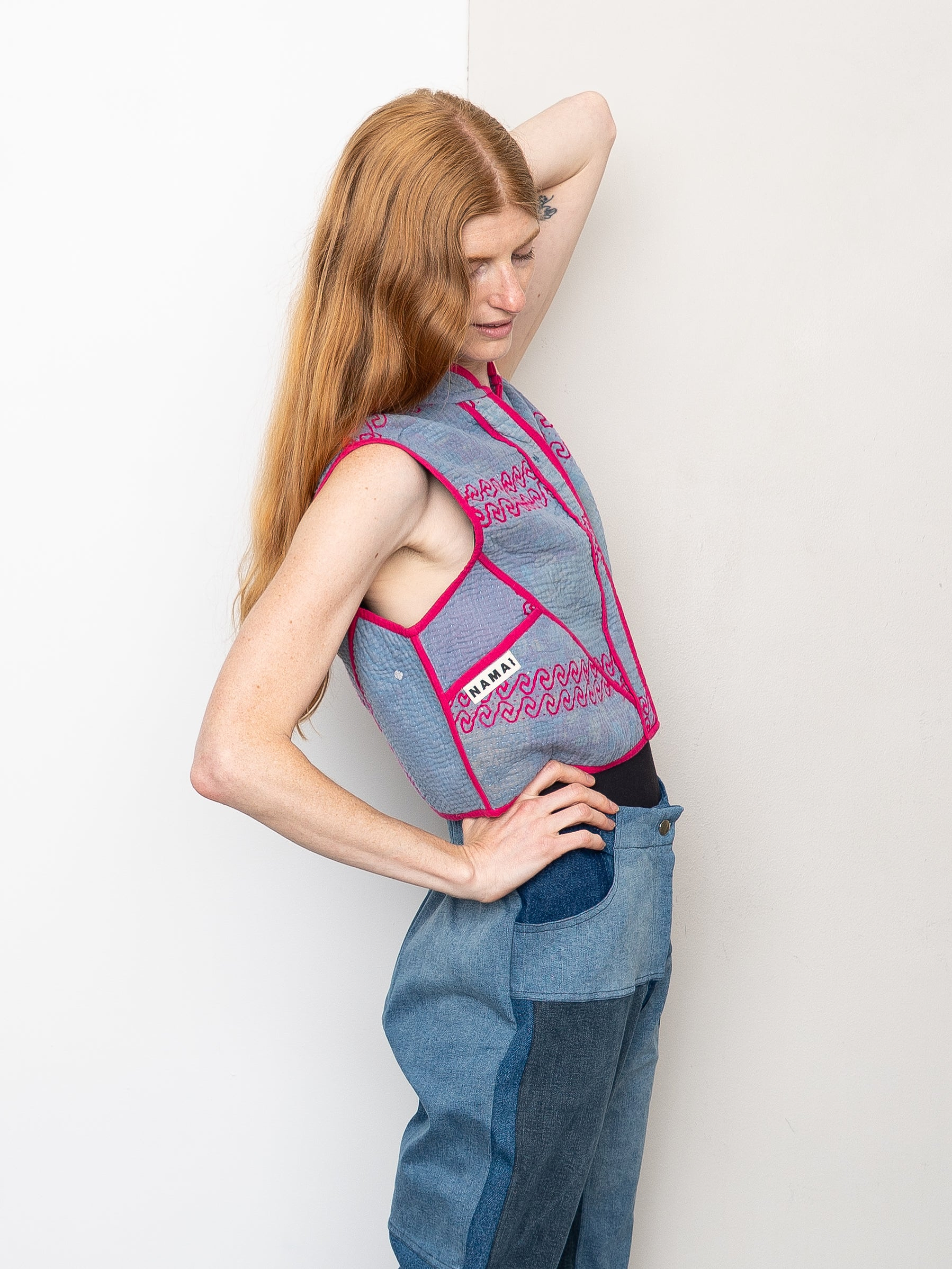The Kaira Quilted Patchwork Kantha Vest