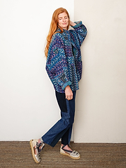The Ishani Quilted Indigo Kantha Jacket