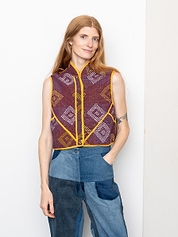 The Kaira Quilted Patchwork Kantha Vest