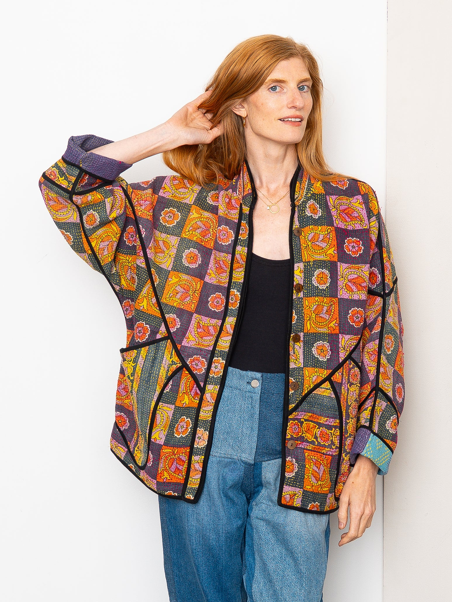 The Ladhiya Quilted Patchwork Kantha Jacket